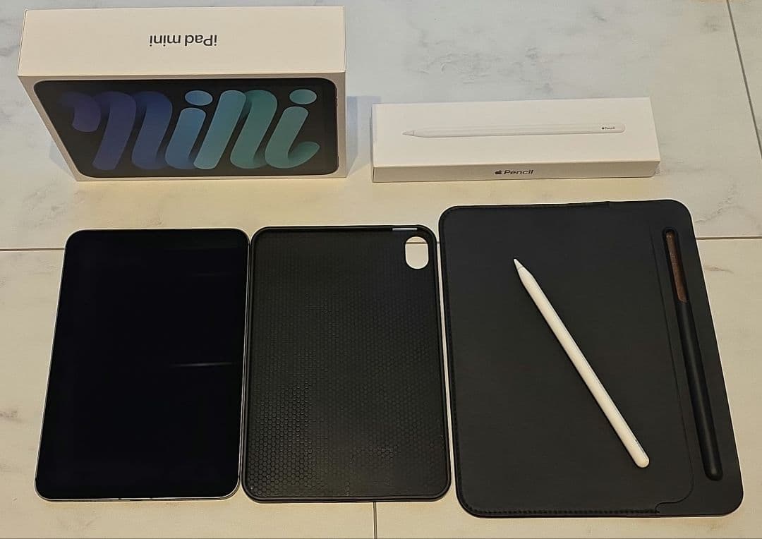 iPad mini 6 スペースグレー Apple Pencil2 2種のケース