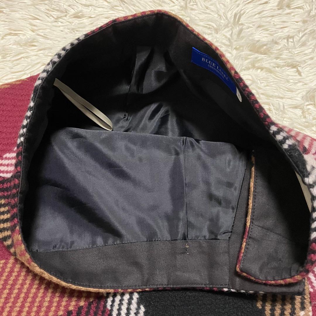 【美品】クレストブリッジチェックロービングツイード台形スカート