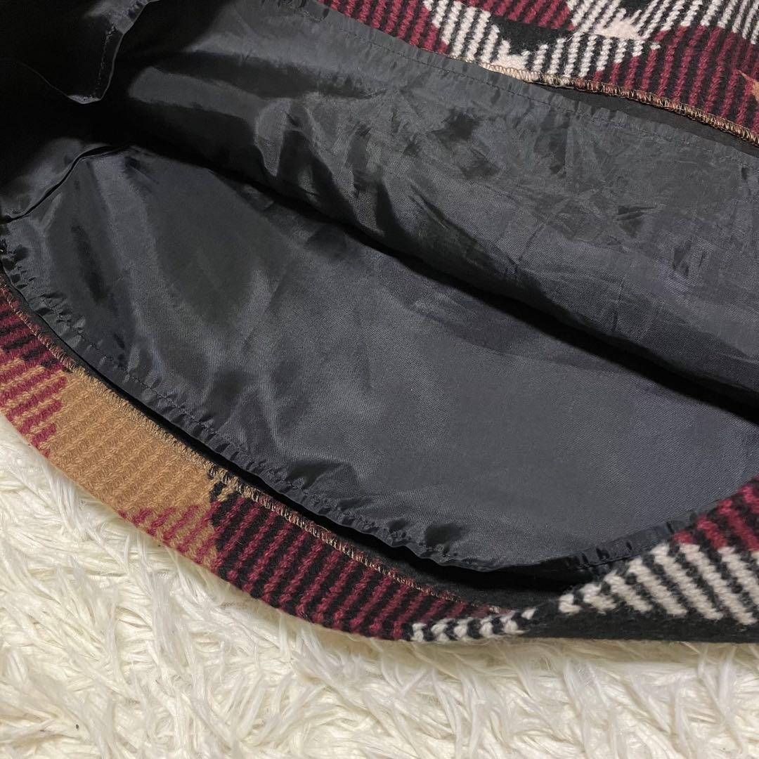 【美品】クレストブリッジチェックロービングツイード台形スカート