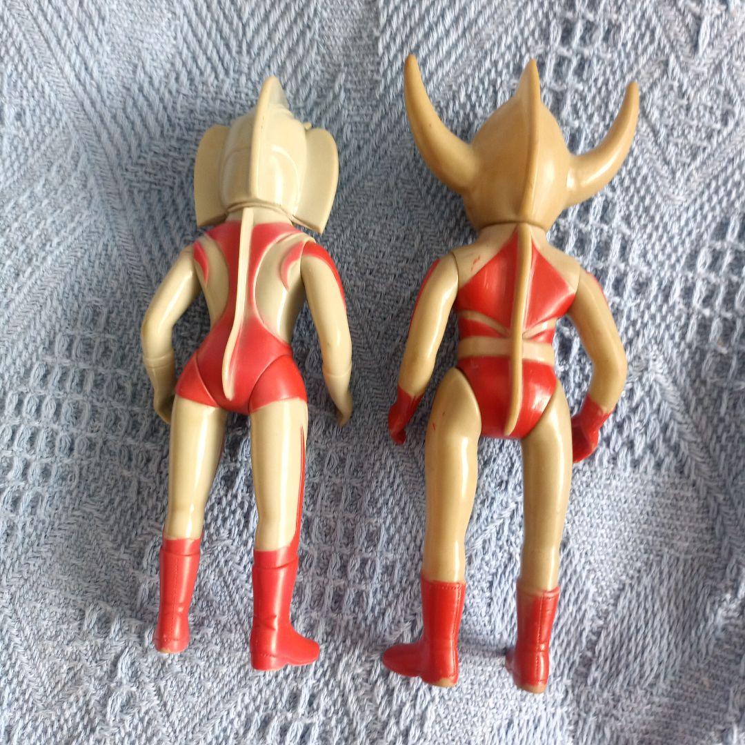 H*A様 ★ウルトラマン夫婦★ソフビ人形★ブルマァク★当時物★父記名あり★体長約