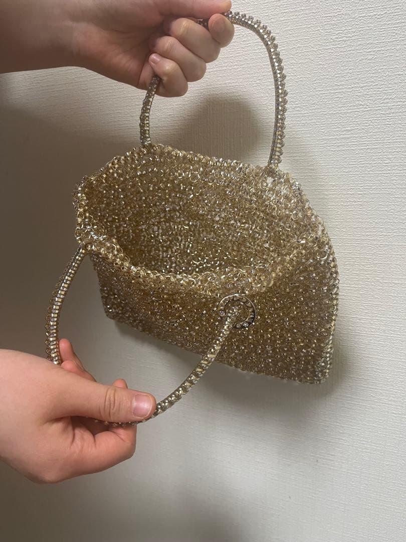 美品！ANTEPRIMAワイヤーバッグシルバーゴールド