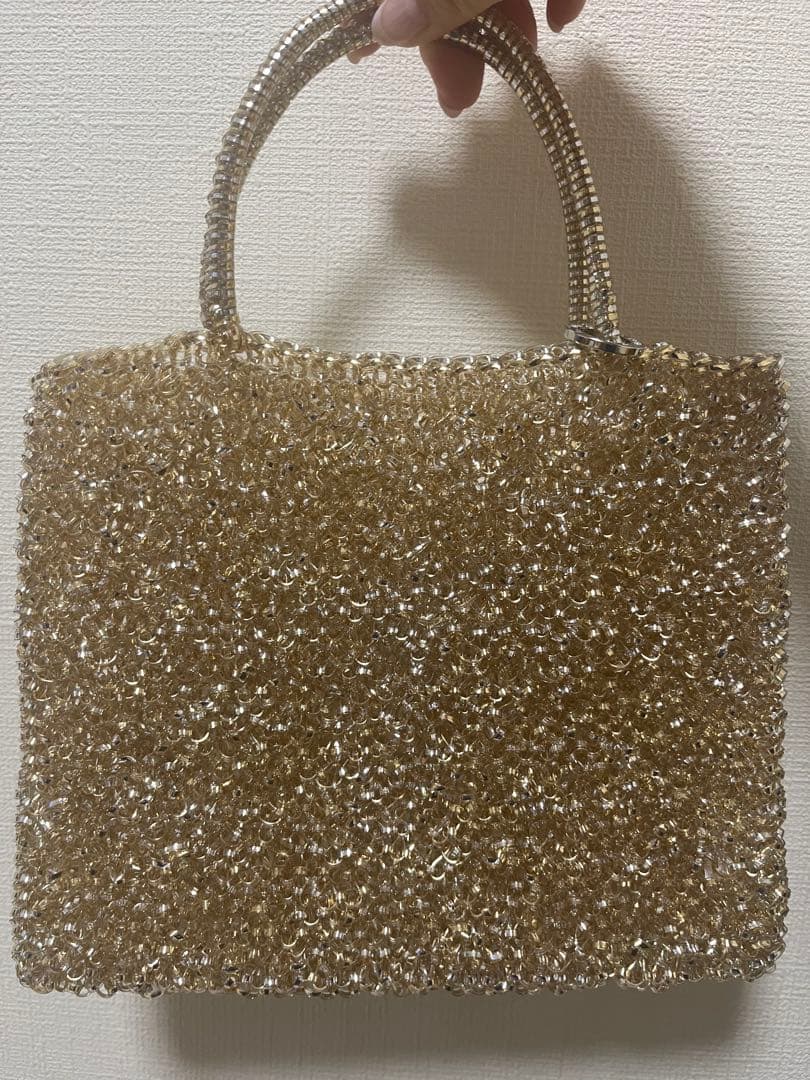 美品！ANTEPRIMAワイヤーバッグシルバーゴールド
