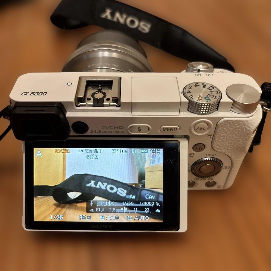 【低ショット1800回】SONY α6000 標準レンズセット ホワイト おまけ