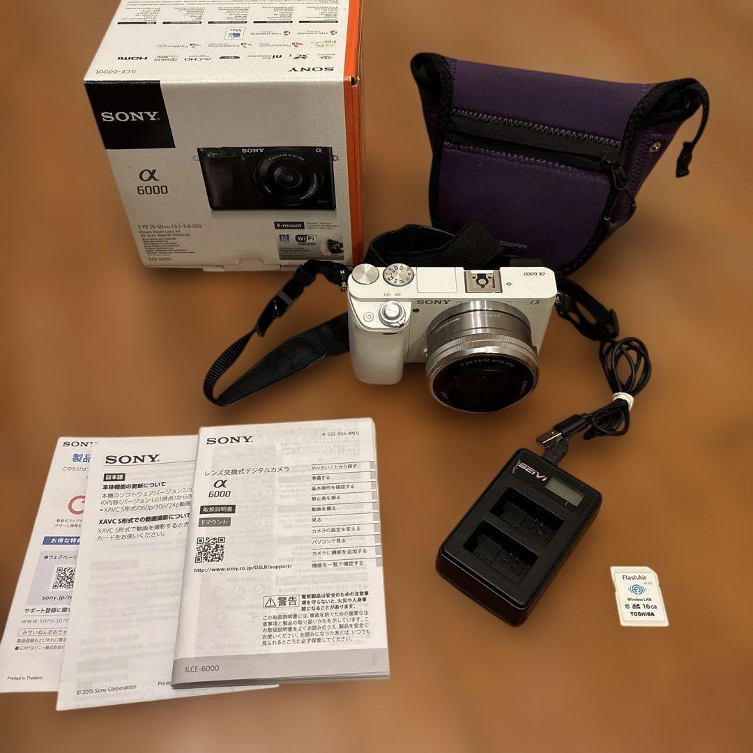 【低ショット1800回】SONY α6000 標準レンズセット ホワイト おまけ