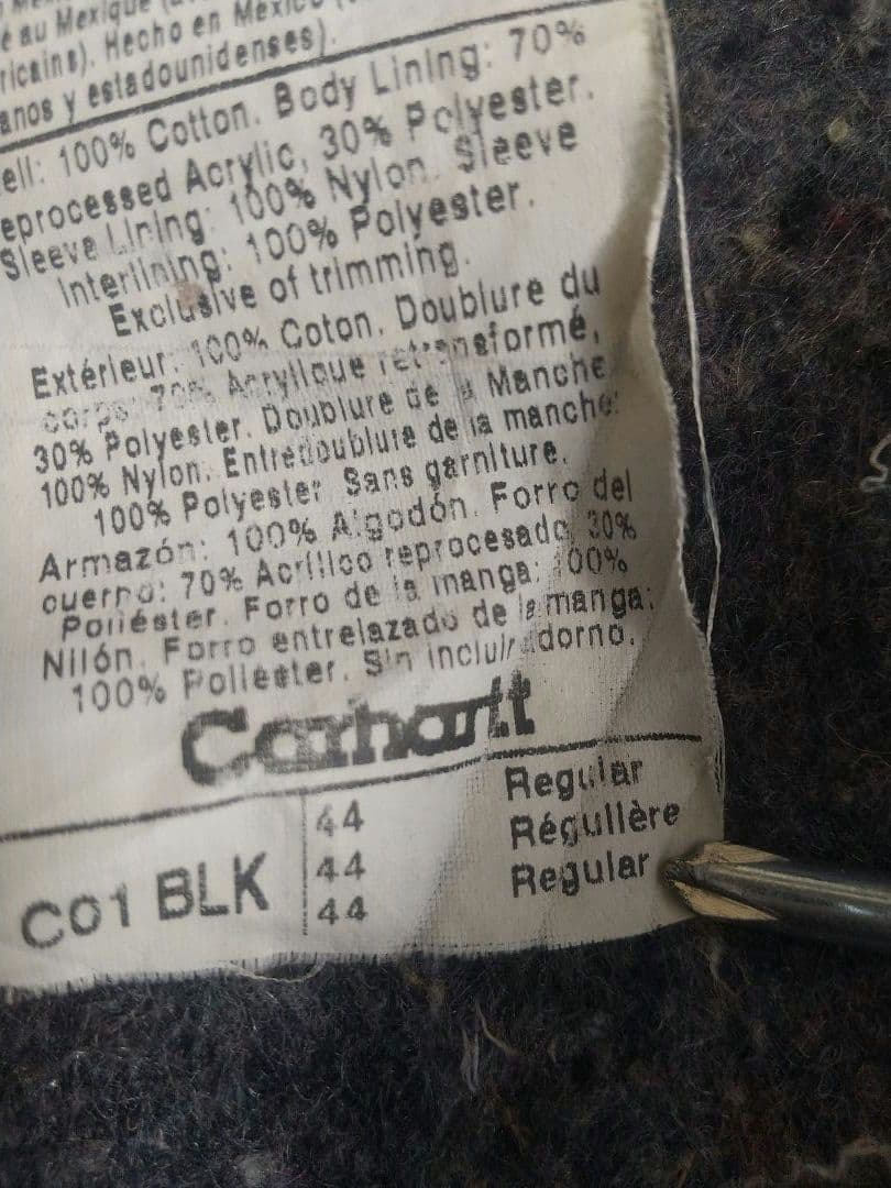 carhartt ミシガンチョアコート サイズ44　黒