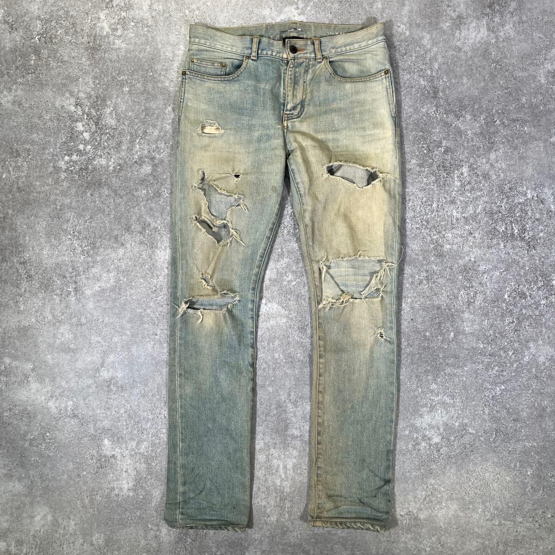 18ss SAINT LAURENT デストロイスキニーデニム　W29 ケリング