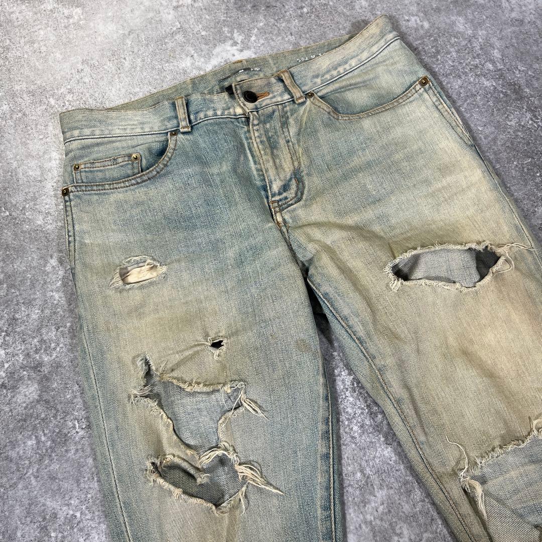 18ss SAINT LAURENT デストロイスキニーデニム　W29 ケリング