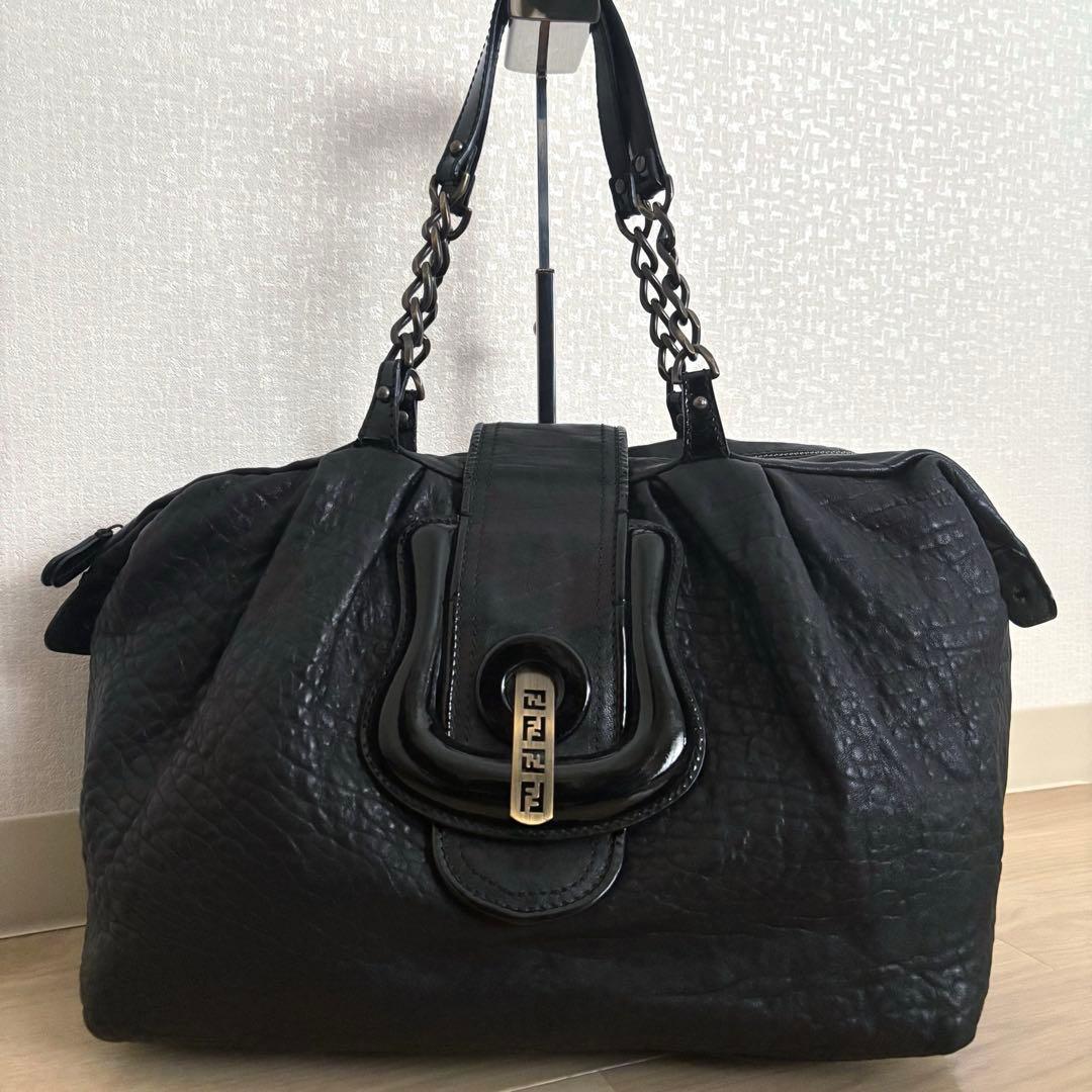 美品✨フェンディ y2k バックルバッグ チェーン トートバッグ 本革レザー
