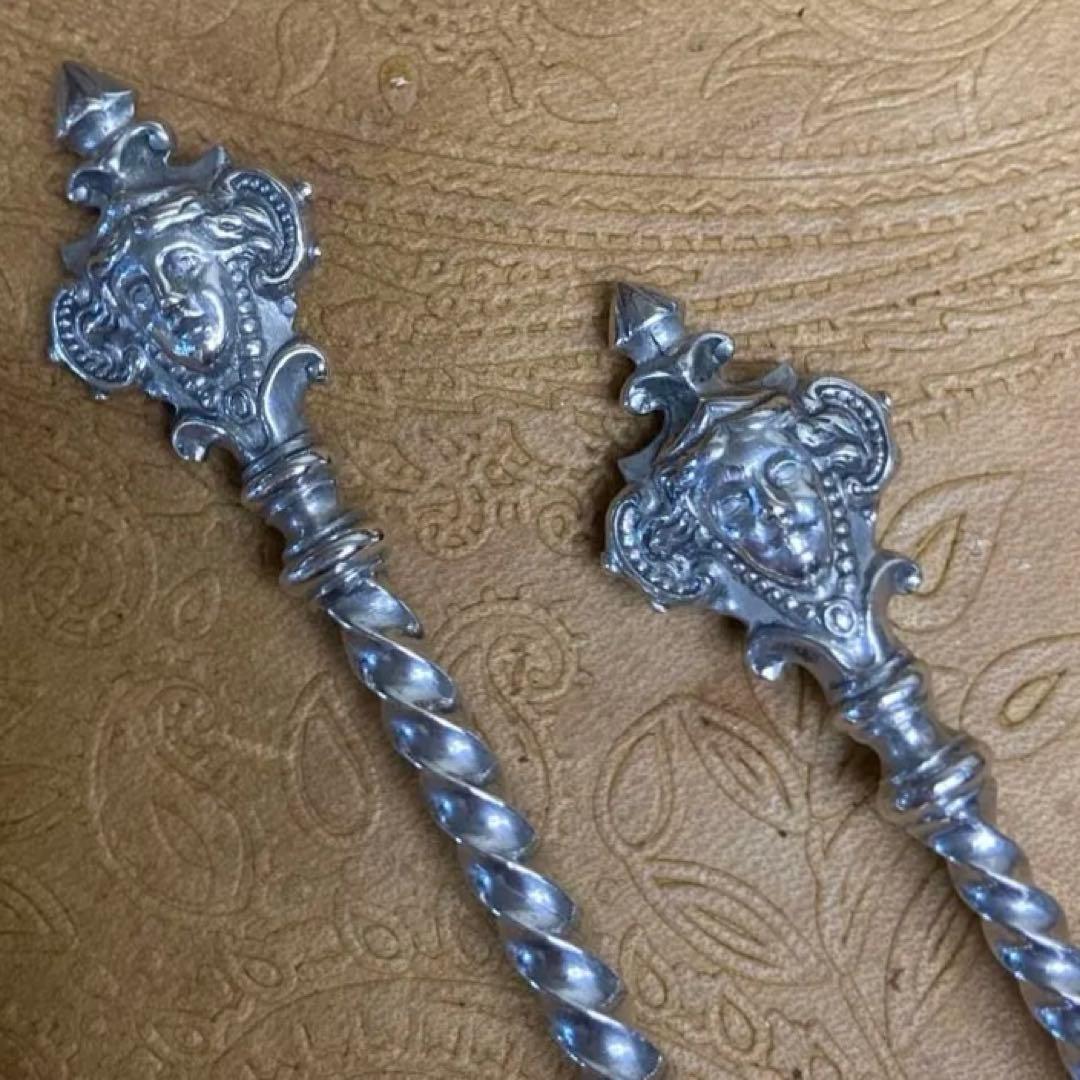 【純銀/約109g】スプーン/21cm 2点【マスカロン】