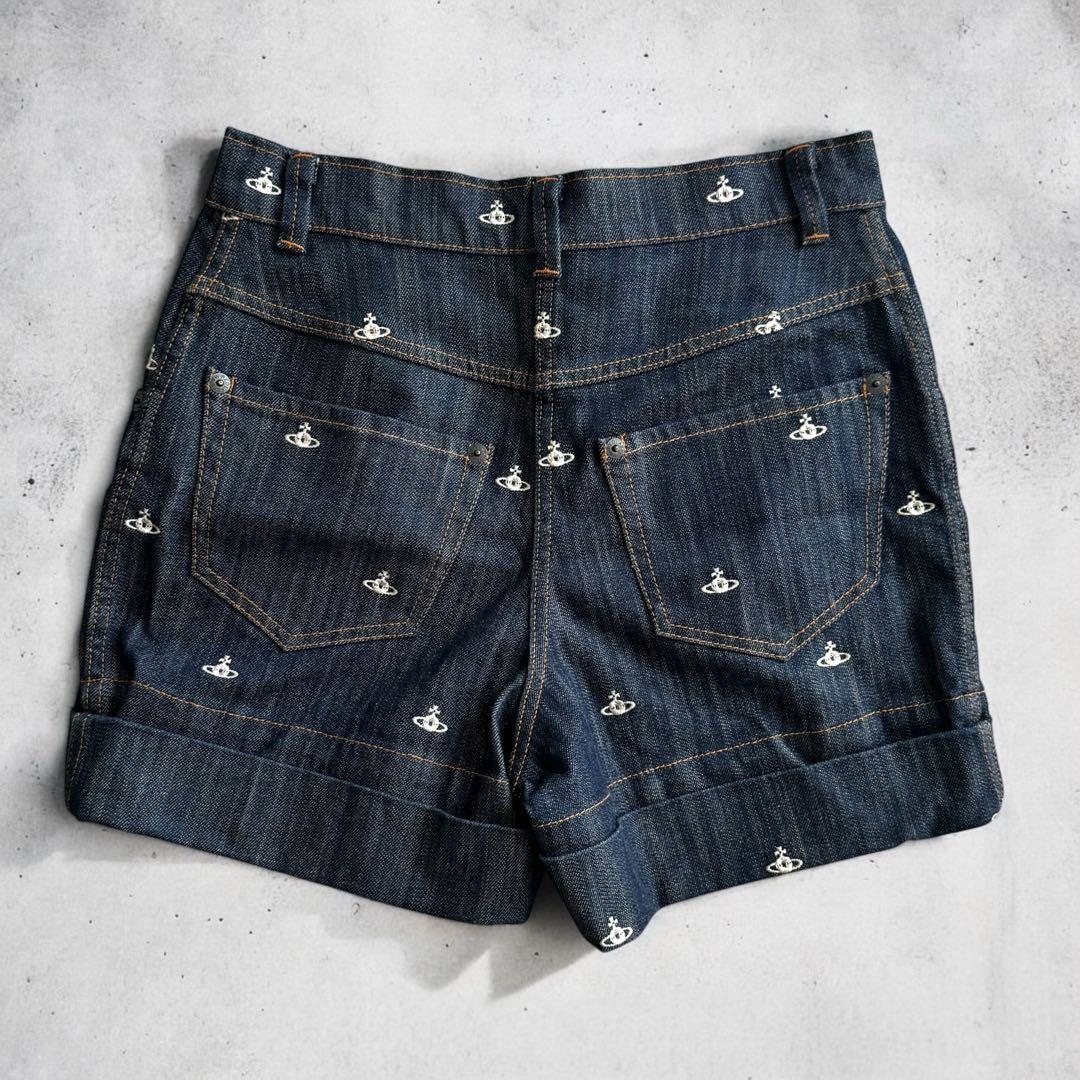 ①ヴィヴィアンウエストウッド レッドレーベル オーブ刺繍柄ショートパンツ