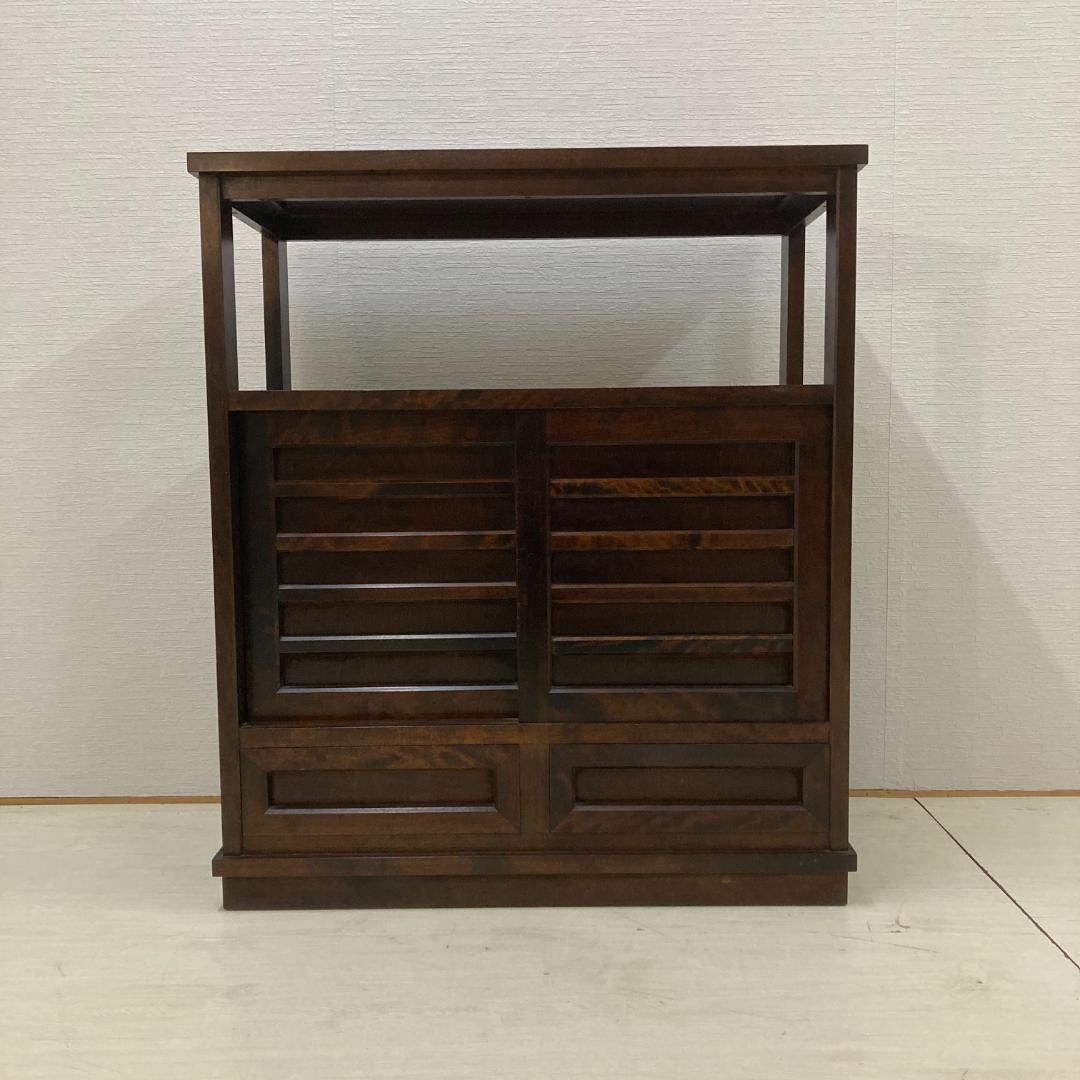 北海道民芸家具 茶棚 茶箪笥 飾り棚 　キャビネット　樺 無垢材　古民家