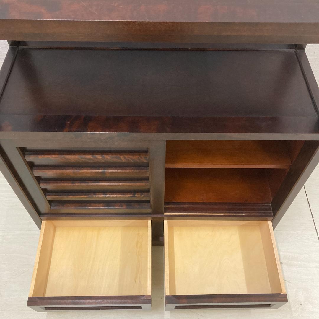 北海道民芸家具 茶棚 茶箪笥 飾り棚 　キャビネット　樺 無垢材　古民家