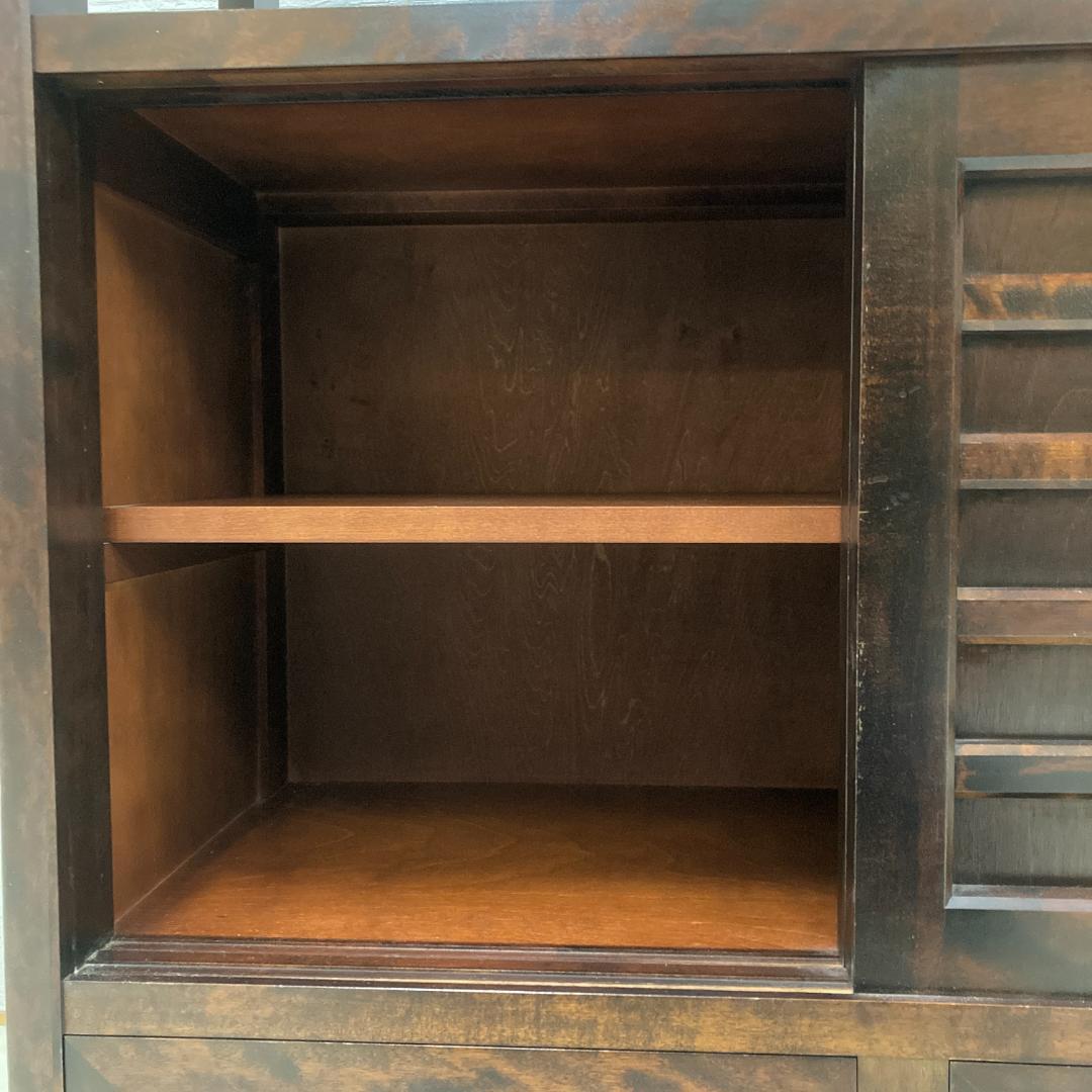 北海道民芸家具 茶棚 茶箪笥 飾り棚 　キャビネット　樺 無垢材　古民家