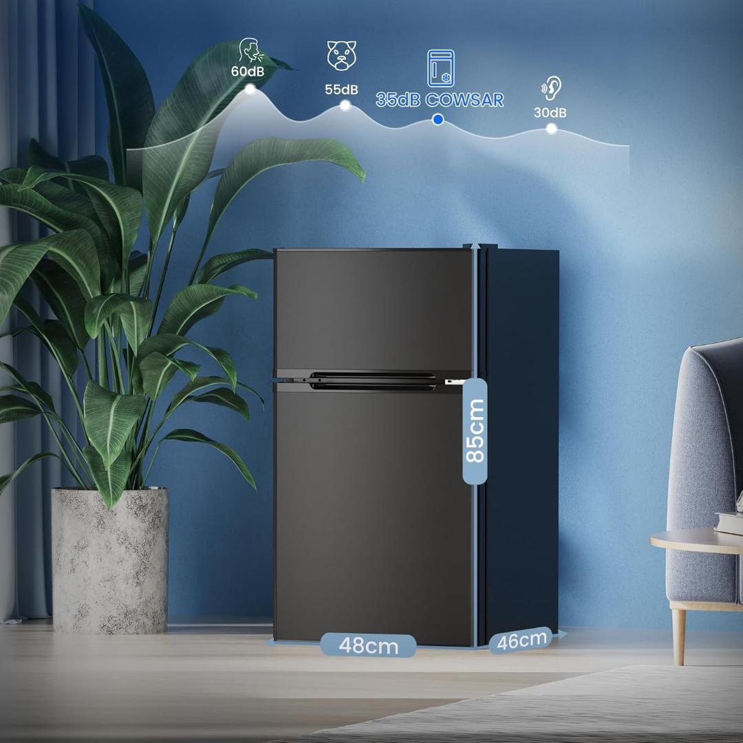 小型冷蔵庫 87L 小型 一人暮らし 家庭用に最適 2 ドア 耐熱天板付き 右開