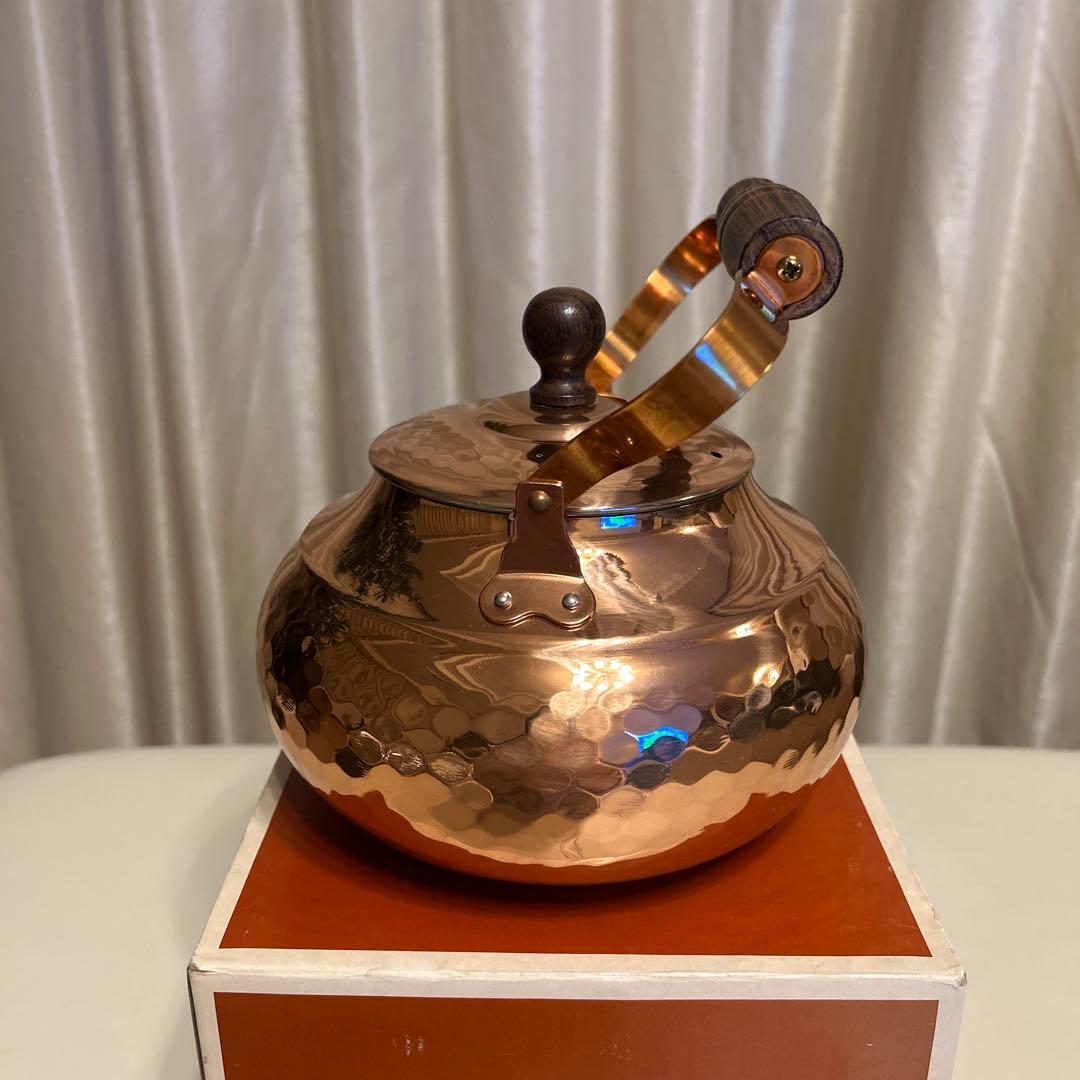 新光金属 COPPER100 純銅製 鎚目入 ケトル 2L やかん 新品未使用品