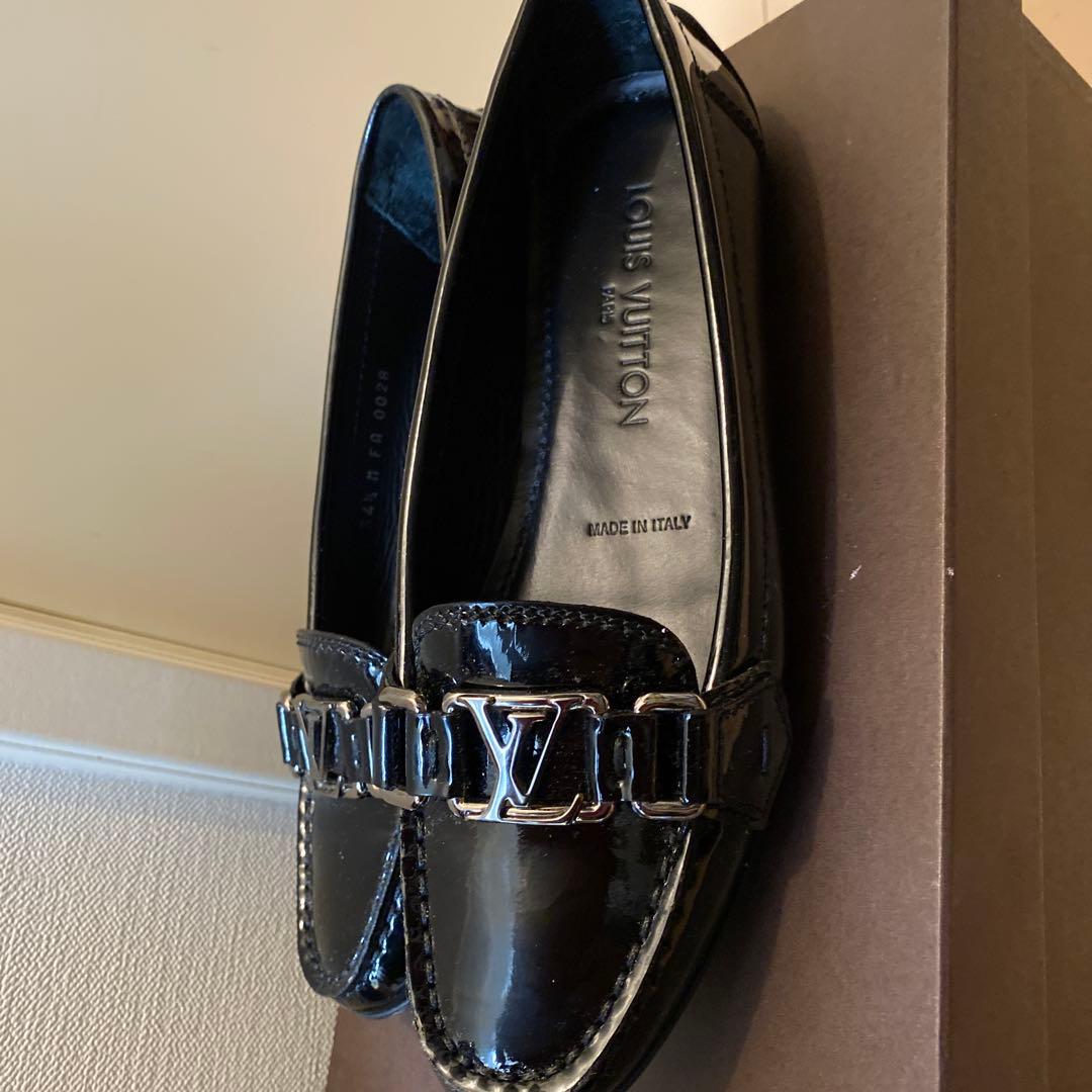 エナメル黒　LVJドライビングシューズ　美品 34.5 お値引き