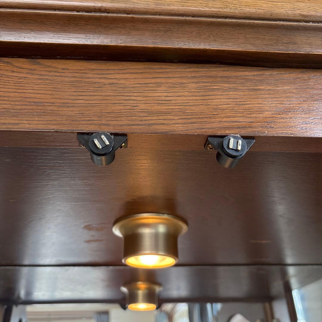 高級家具　passionブランド　縦型　カップポード　飾り棚照明付　背面鏡棚5