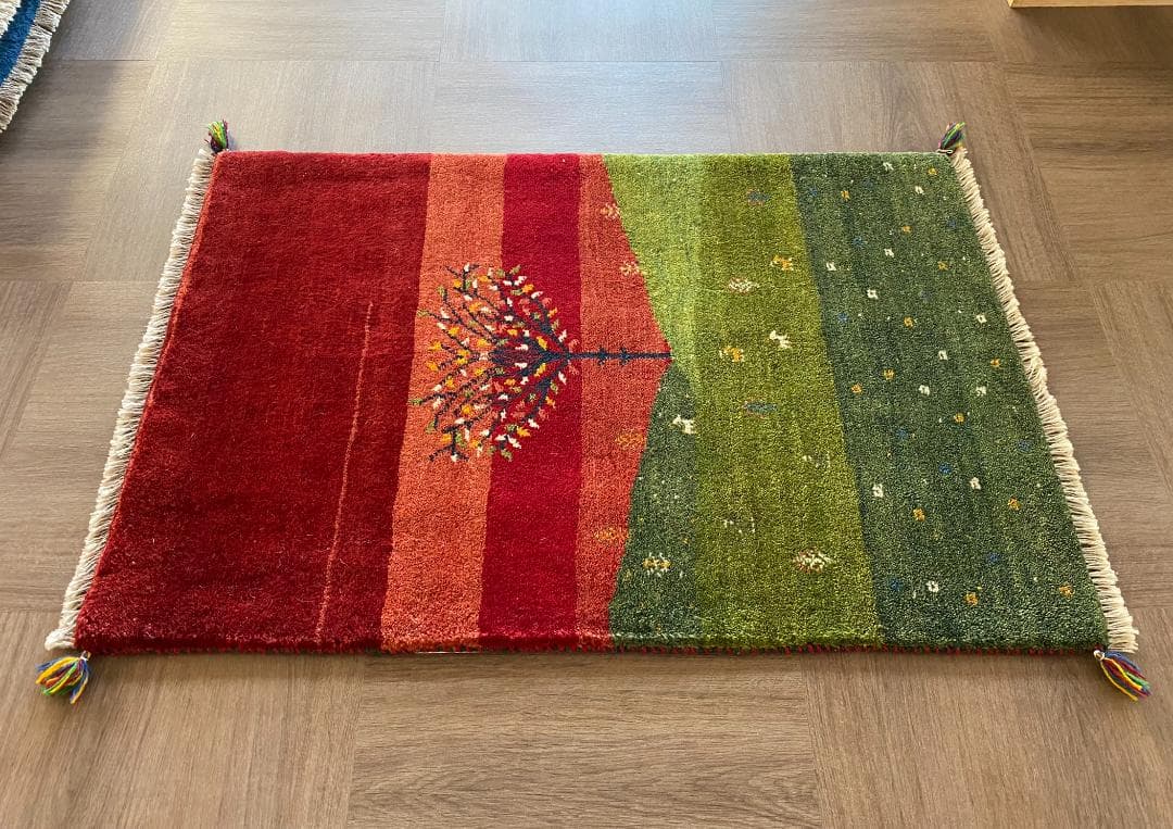 ギャッベ ペルシャ絨毯 120x80cm ギャベ 玄関マット 手織り ラグ 絨毯