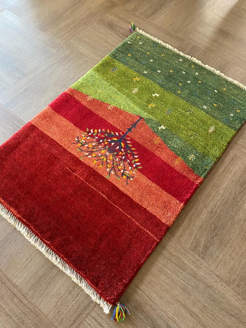 ギャッベ ペルシャ絨毯 120x80cm ギャベ 玄関マット 手織り ラグ 絨毯