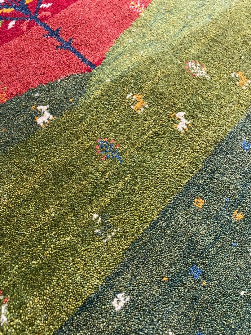 ギャッベ ペルシャ絨毯 120x80cm ギャベ 玄関マット 手織り ラグ 絨毯