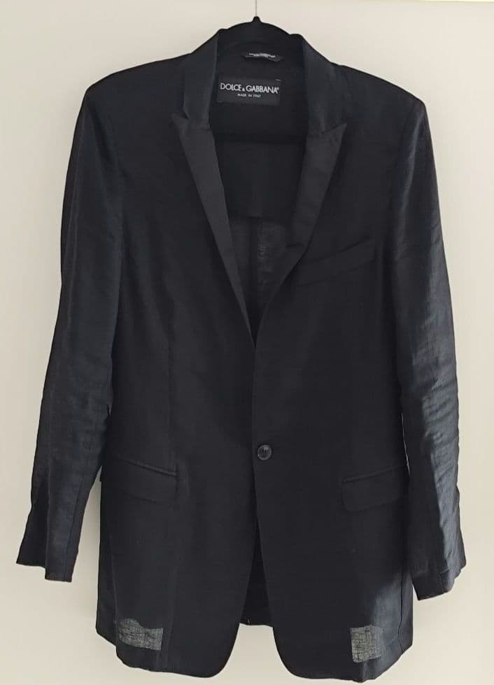 【年末セール】DOLCE&GABBANA ブラック テーラードジャケット 44