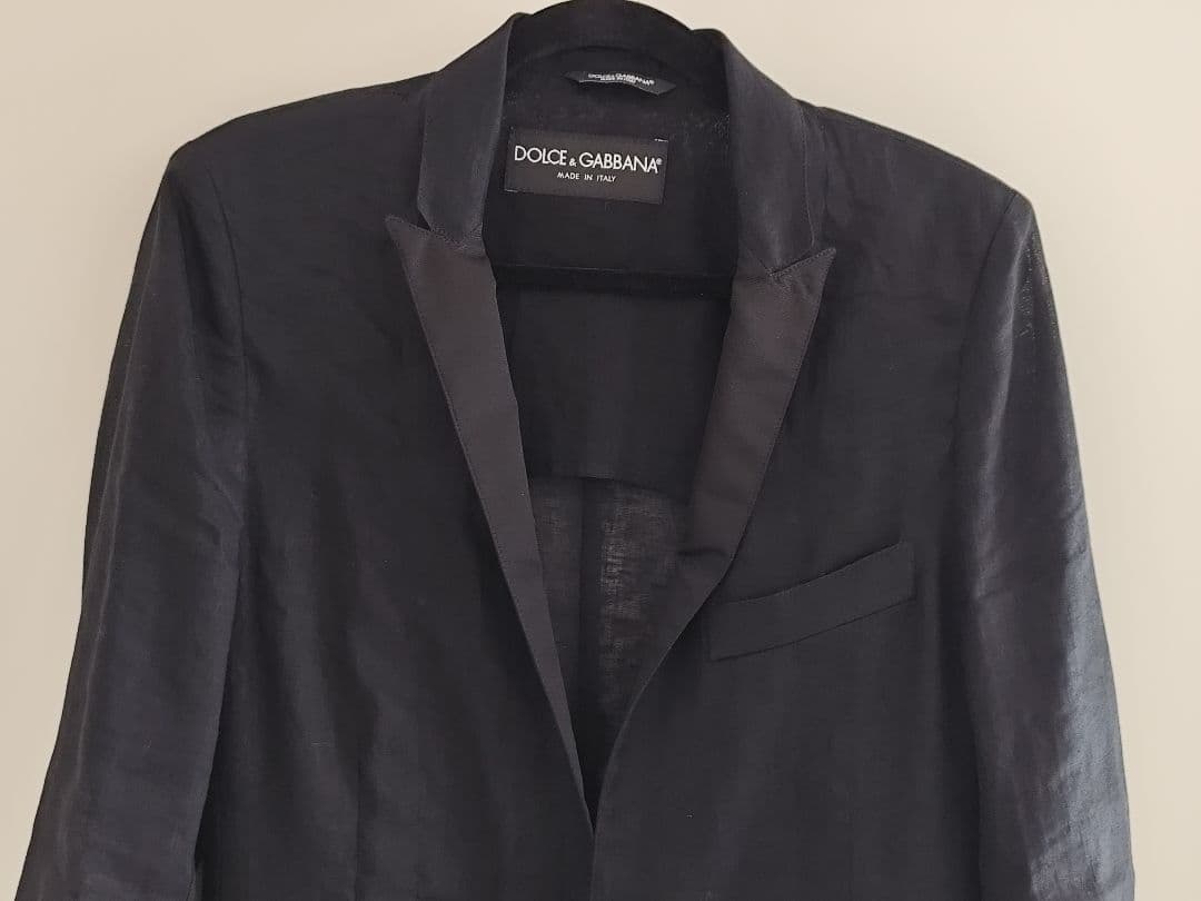 【年末セール】DOLCE&GABBANA ブラック テーラードジャケット 44