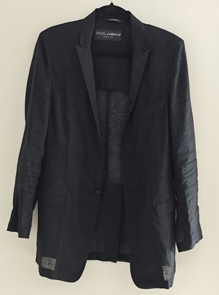 【年末セール】DOLCE&GABBANA ブラック テーラードジャケット 44