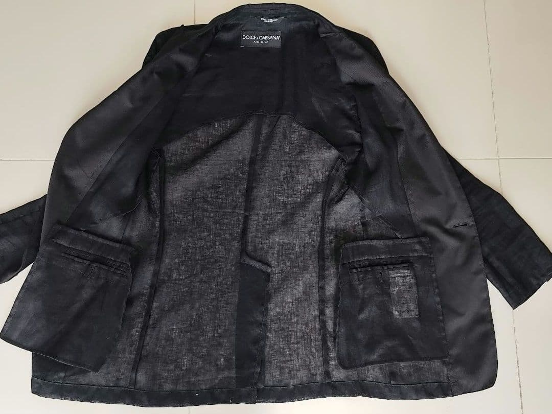 【年末セール】DOLCE&GABBANA ブラック テーラードジャケット 44