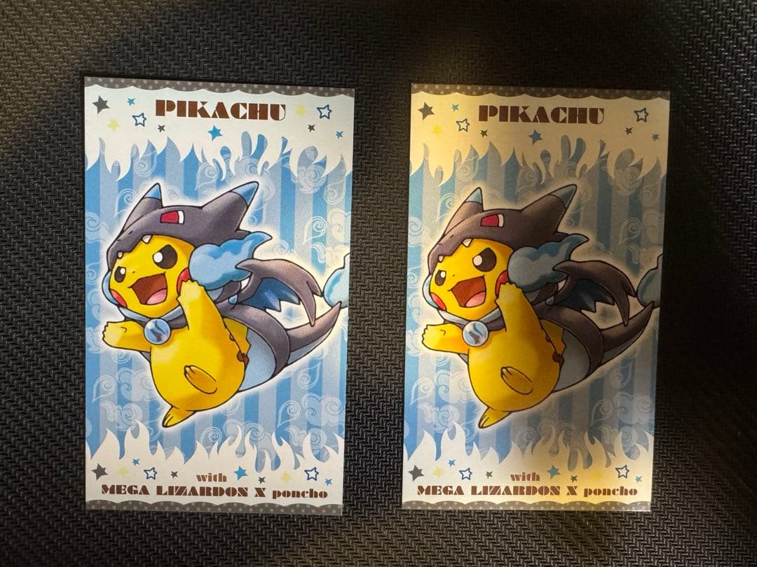 メガリザードンX ポンチョを着たピカチュウ 名刺カード 2枚セット