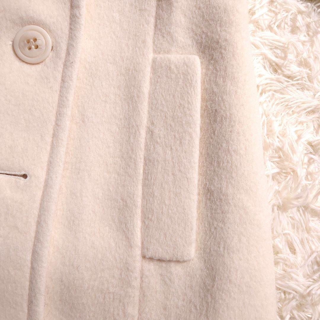 バーバリーブルーレーベル ピーコート アンゴラ アルパカ メガチェック アイボリ