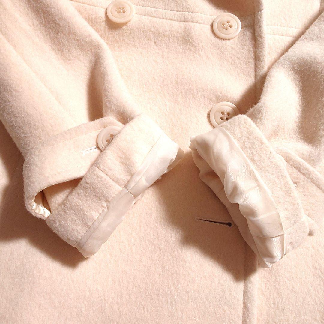 バーバリーブルーレーベル ピーコート アンゴラ アルパカ メガチェック アイボリ