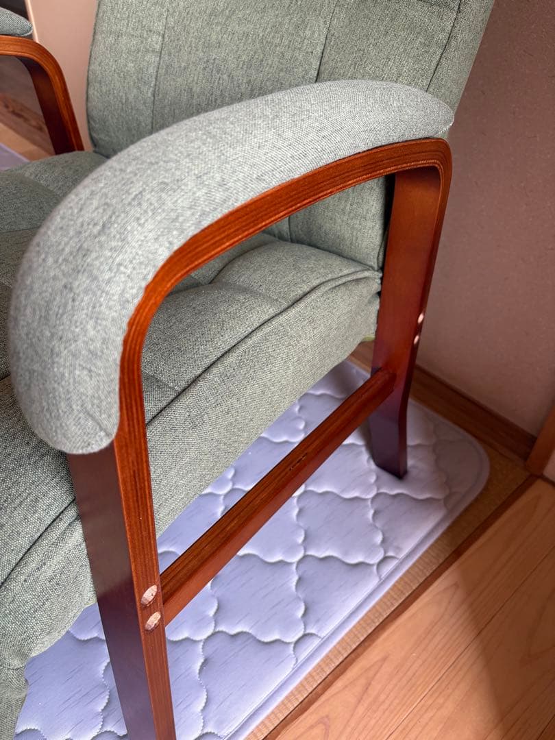 Confort 高座椅子 リクライニングチェア フットレスト一体型（オリーブ）