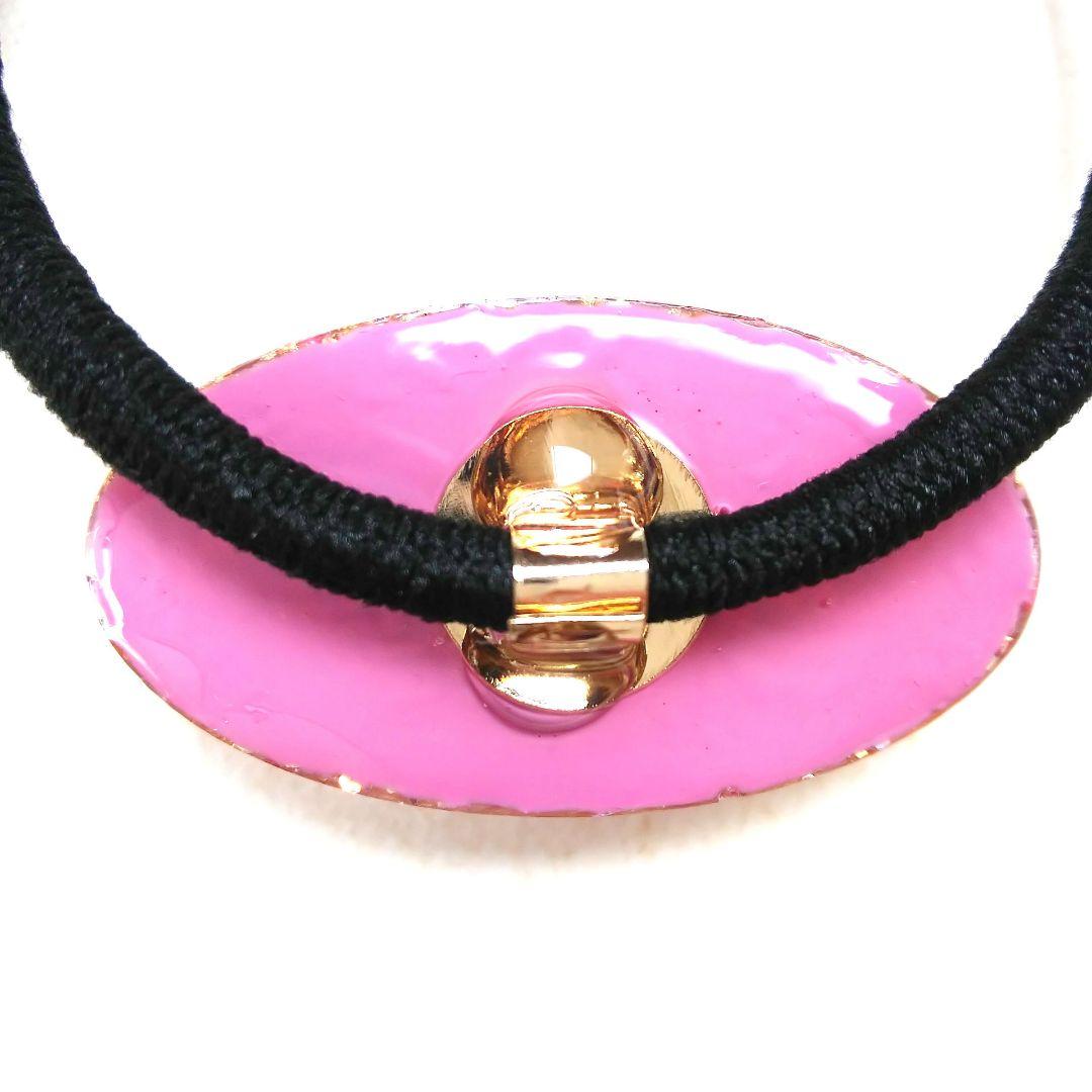 ヘアゴム レジン 横長オーバル型 マトリカリアとキラキラ桜景色 ミントグリーン