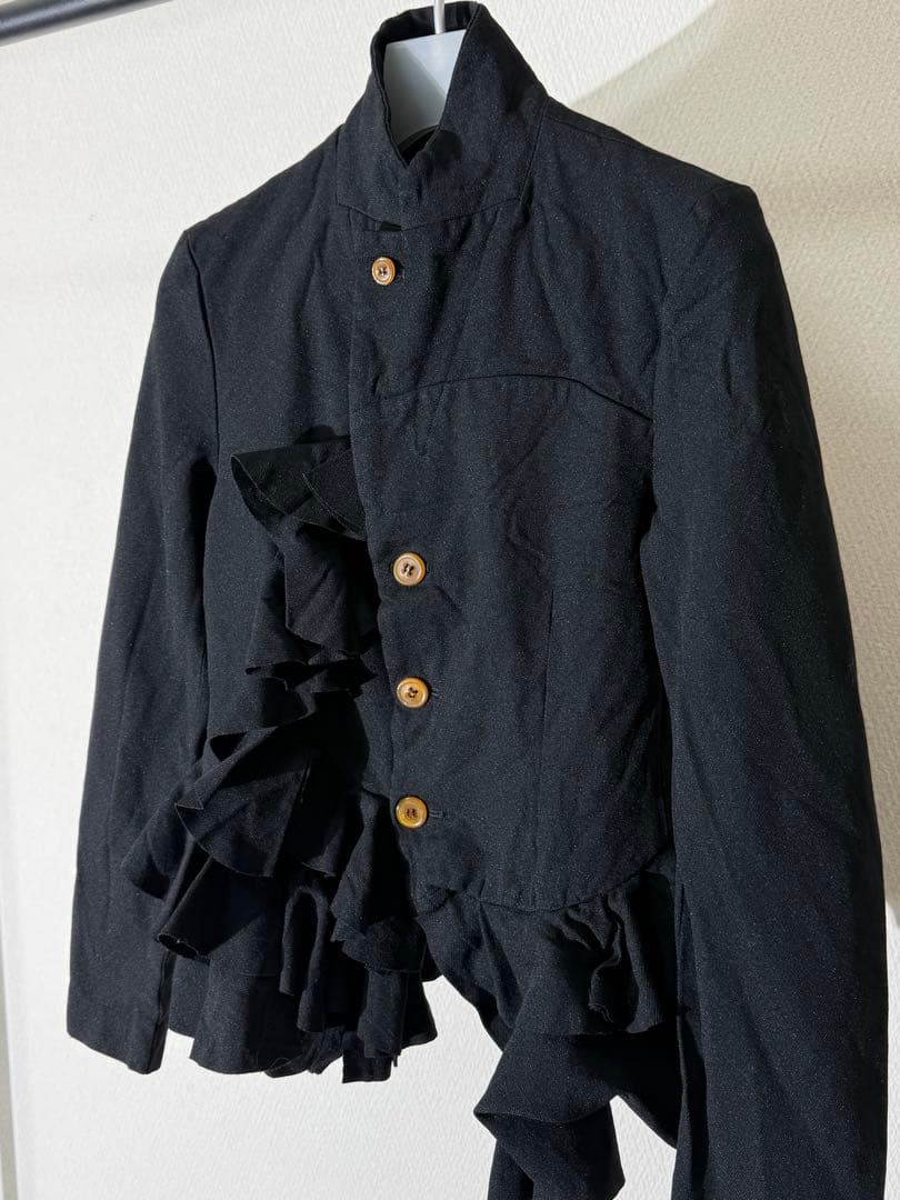 コムデギャルソン ポリ縮絨 フリル装飾ジャケット