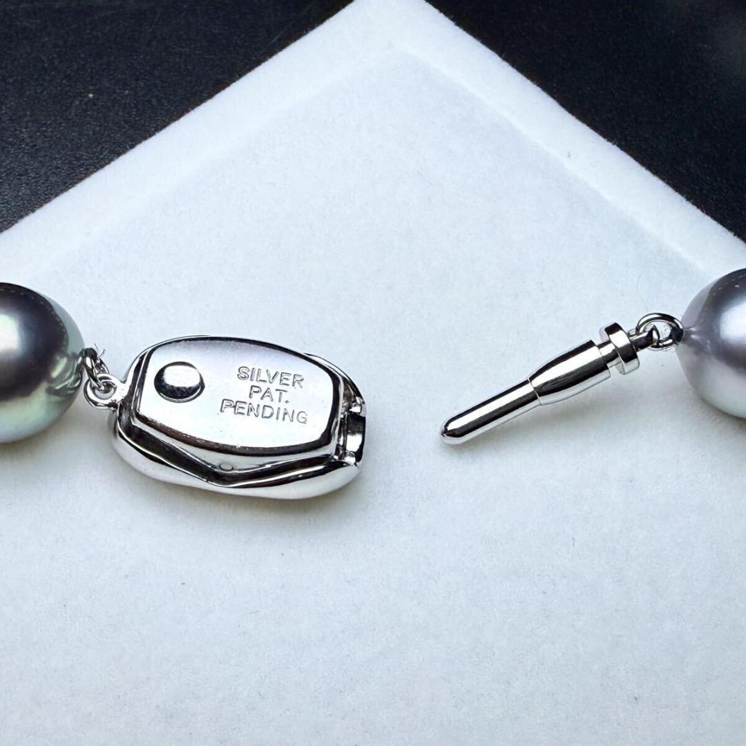 照り◎ 黒蝶真珠 南洋パール ネックレス9.9～13.6㎜ 46㎝ SS043