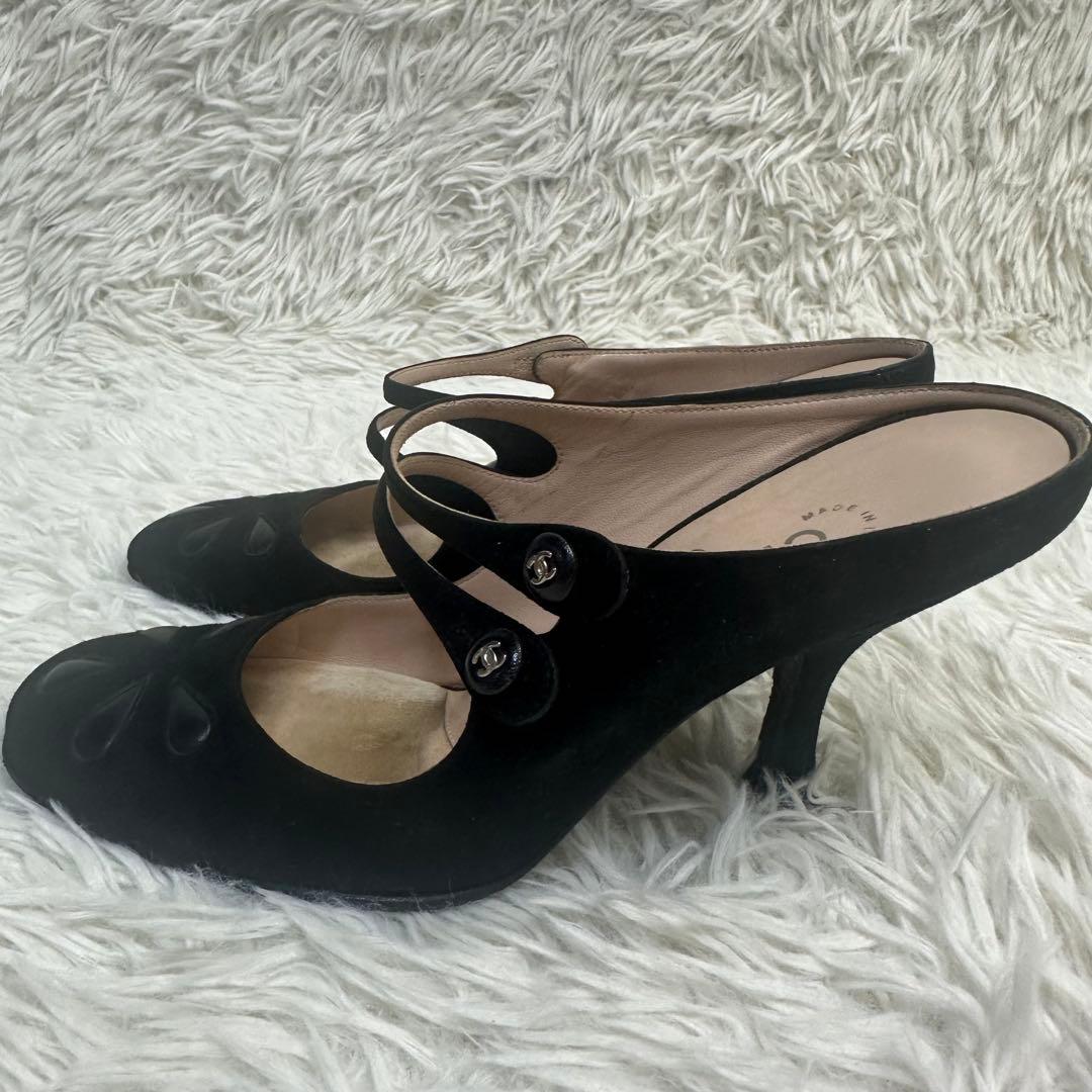 maako 様用CHANEL ブラック ストラップミュール サンダル 伊製