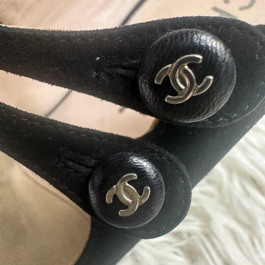 maako 様用CHANEL ブラック ストラップミュール サンダル 伊製