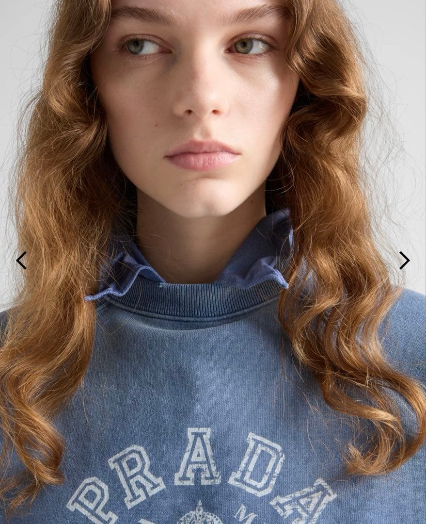 PRADA コットン クルーネック スウェットシャツ　トレーナー