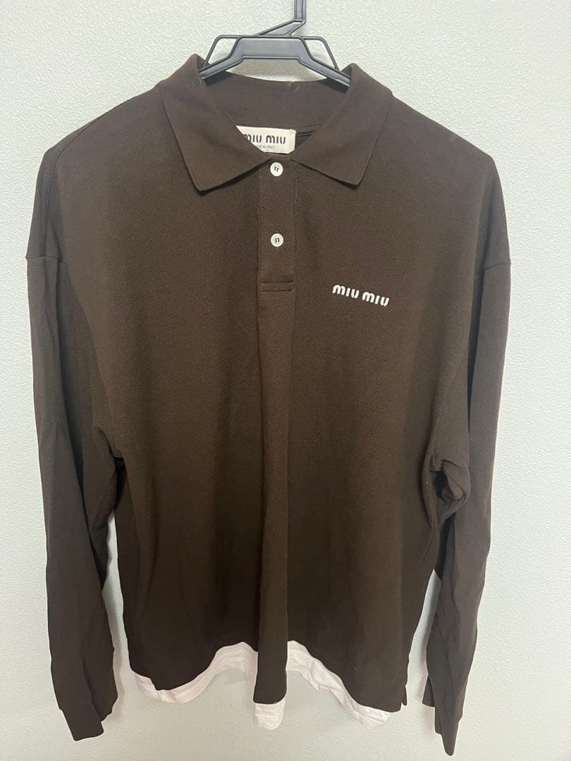 miumiu ミュウミュウ ピケ×ジャージーポロシャツ