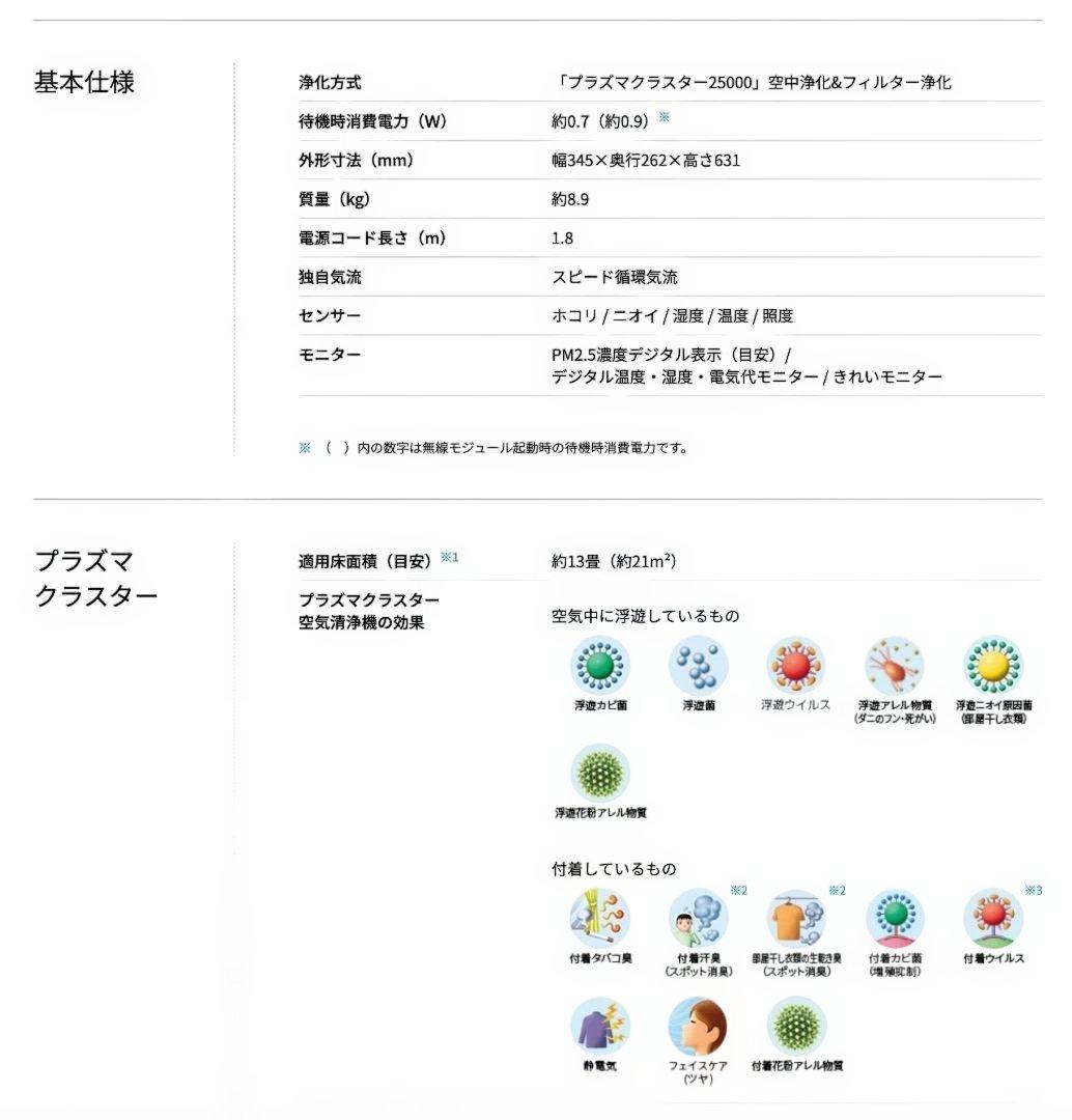 新品・未開封加湿フィルタ付き　SHARP 加湿空気清浄機 KI-LS50（美品）