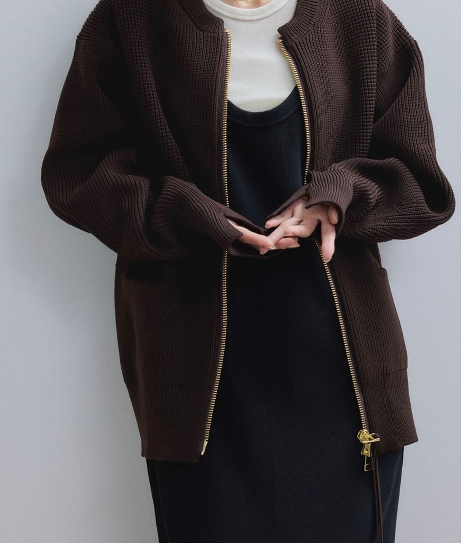 WEB限定【サステナブル】ジップニットカーディガンADAM ET ROPE'