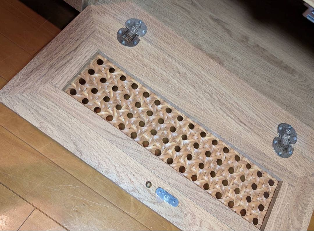 ■送料込■LOWYA ラタン調 木製テレビボード TV台 ラック机ローデスク収納