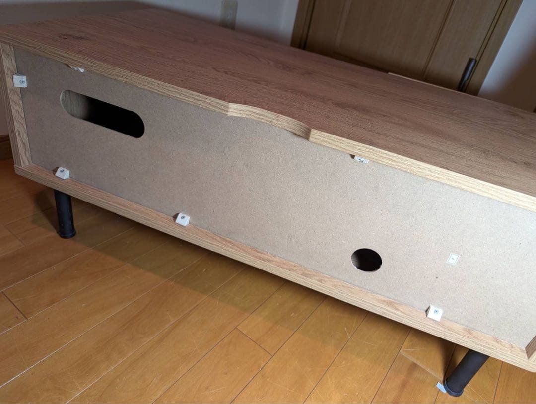 ■送料込■LOWYA ラタン調 木製テレビボード TV台 ラック机ローデスク収納