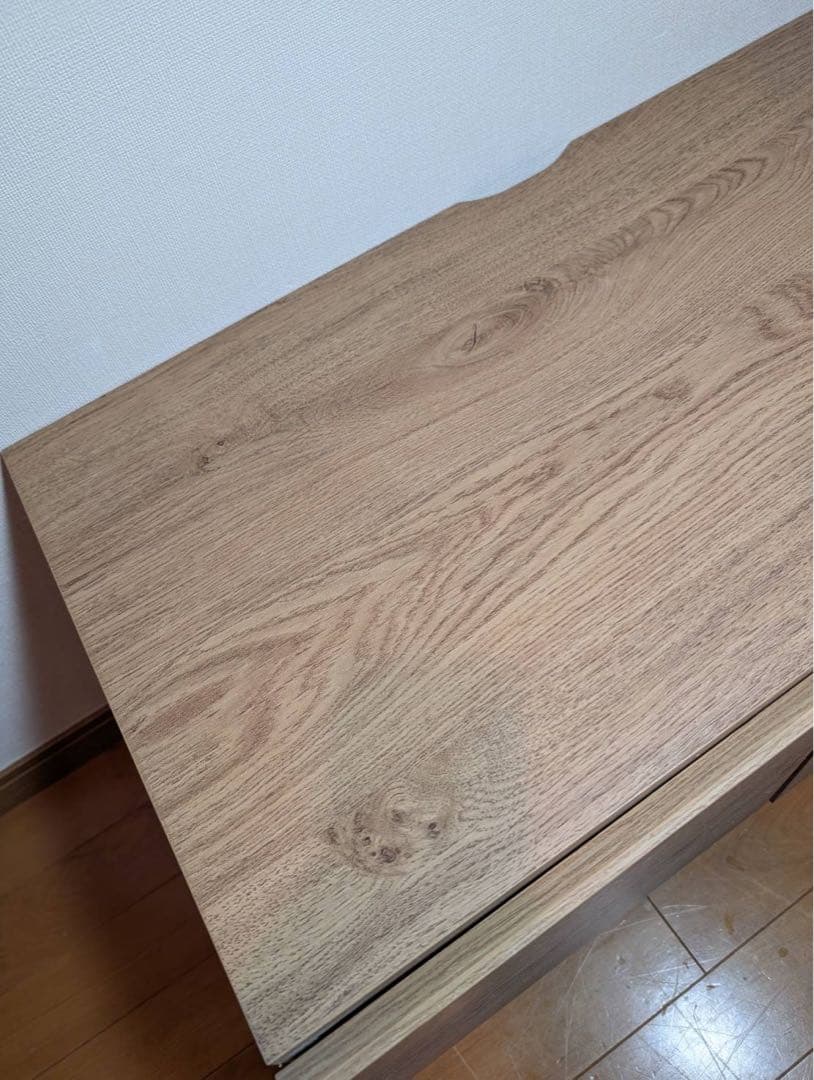 ■送料込■LOWYA ラタン調 木製テレビボード TV台 ラック机ローデスク収納