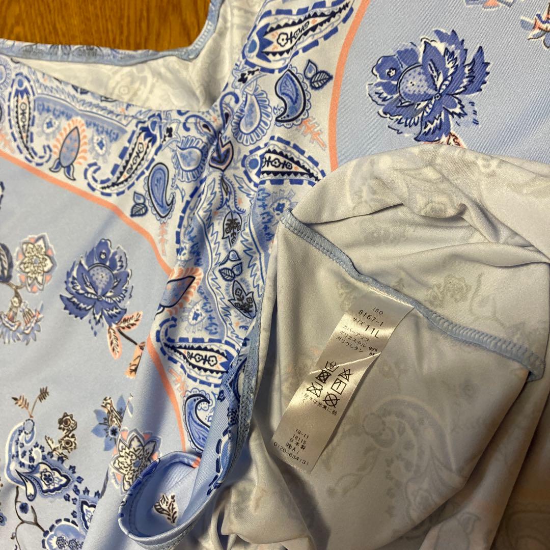 三愛プリント セパレート水着セット 11Lサイズ トップ、黒パンツセット4点