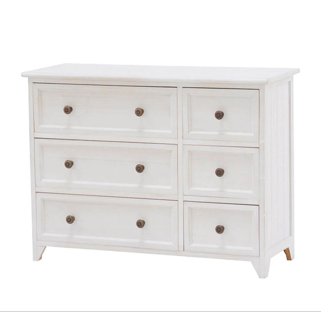 シャビーウッドファニチャー ローチェスト アンティークホワイト