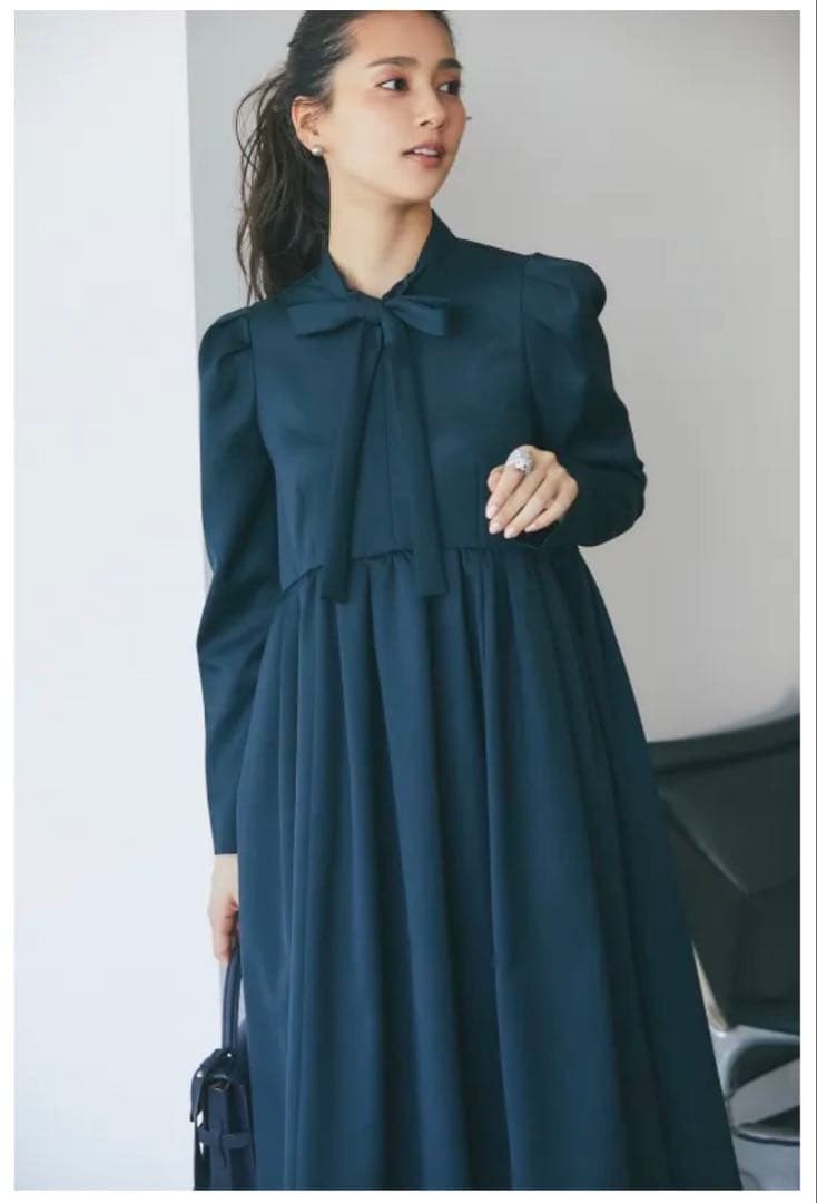 seventen ボウタイミディワンピース(ネイビー)