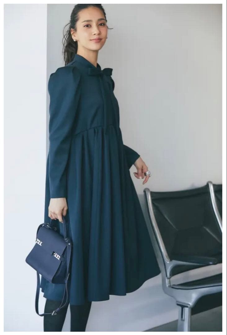 seventen ボウタイミディワンピース(ネイビー)