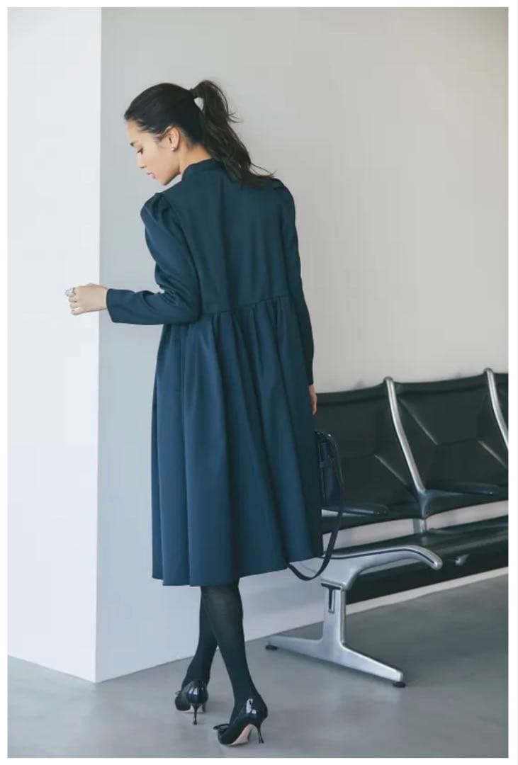 seventen ボウタイミディワンピース(ネイビー)