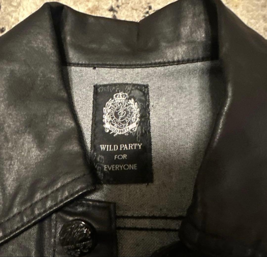 [希少]00's WILD PARTY コーティングデニムジャケット　ブラック